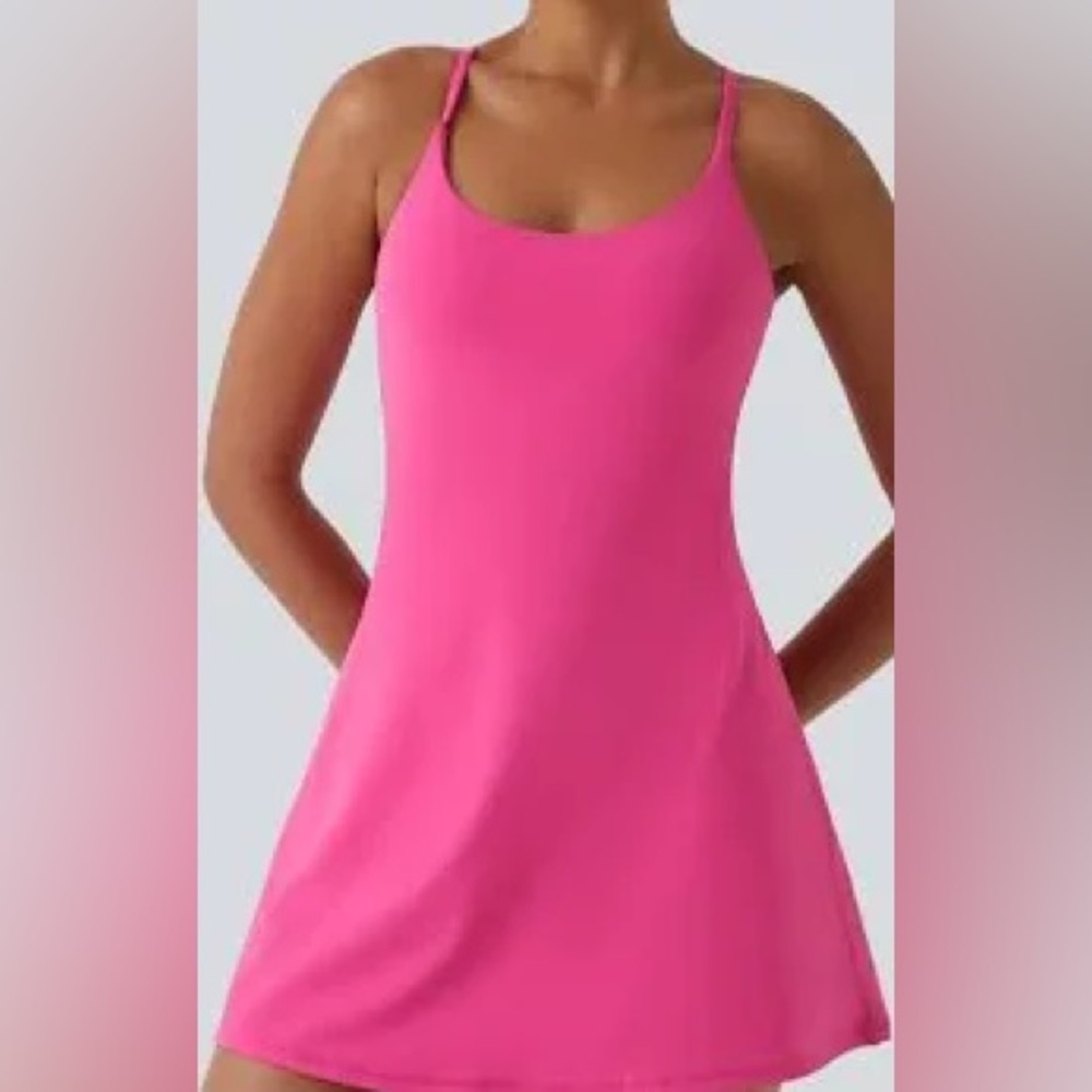 NWOT Halara Softlyzero Plush Backless Active Dress-Easy Peezy Edition - Picture 2 of 6